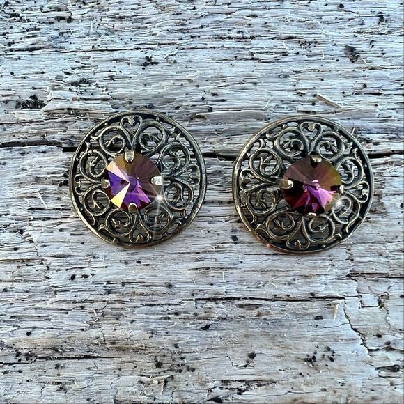 Handcrafted Earrings with Swarovski Crystal - Picture 3 of 5